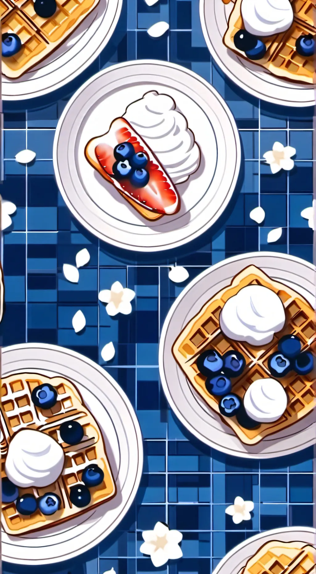 ai character: waffles vs pancake background