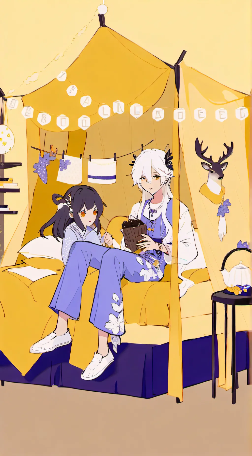 ai character: cool kids sleepove background