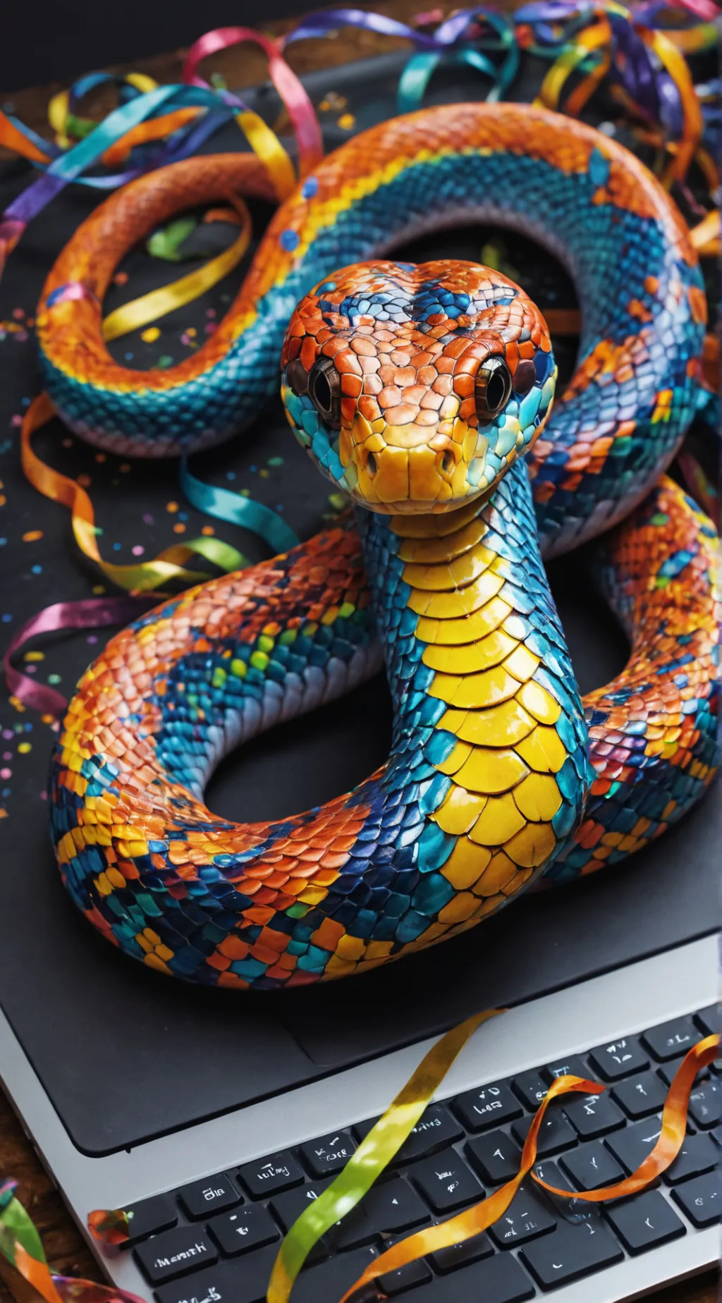 ai character: Rainbow Rattlesnake background