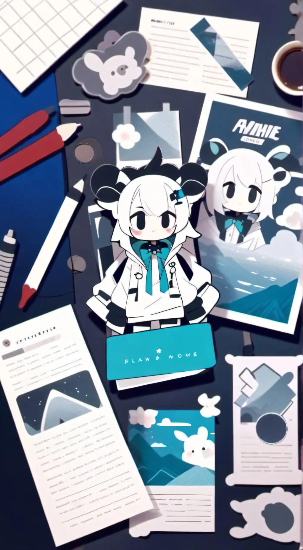 ai character: Emoji cats background