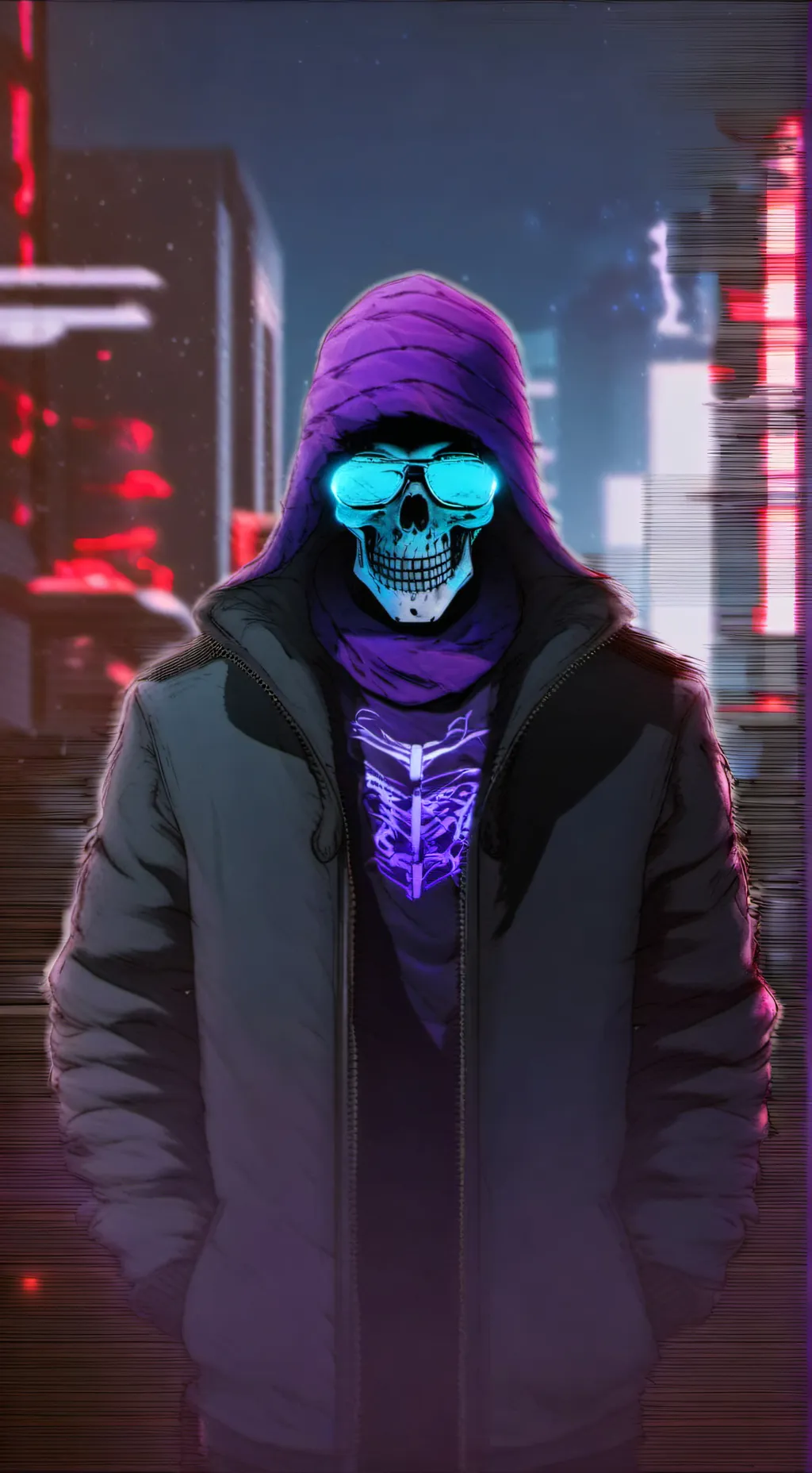 ai character: vhs sans rus  background