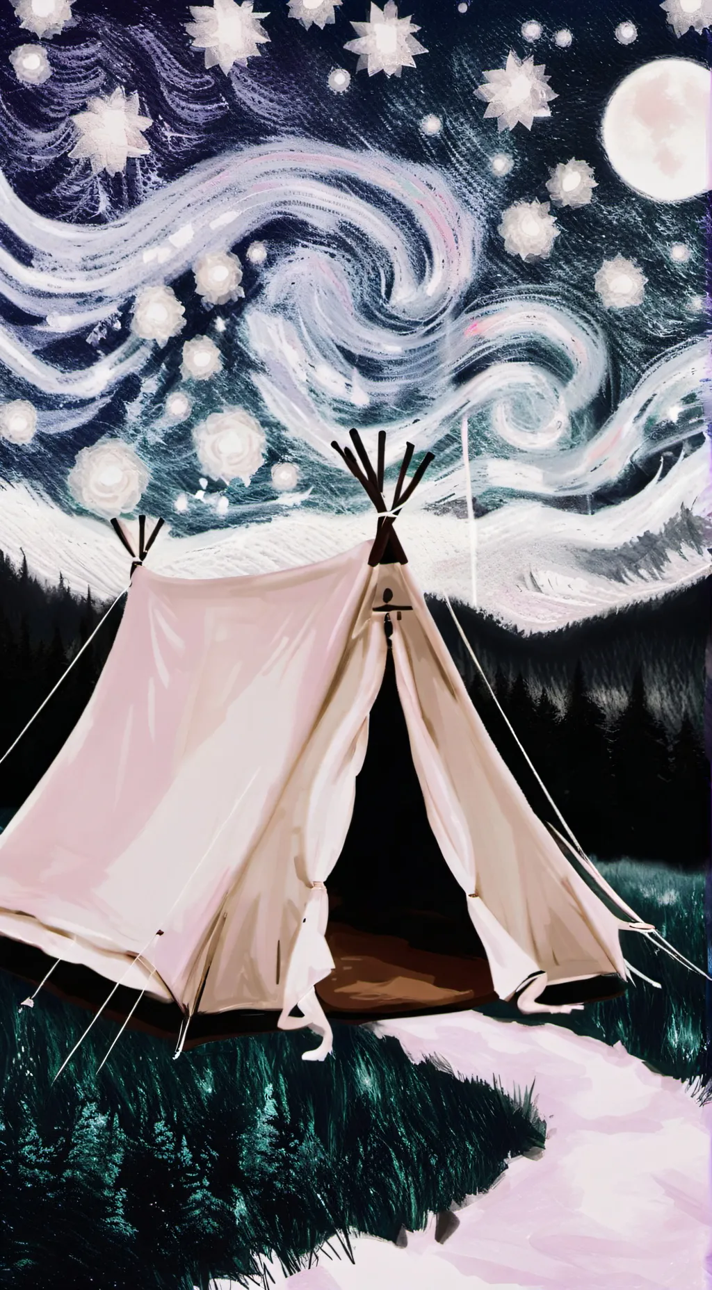 ai character: .DW camping  background