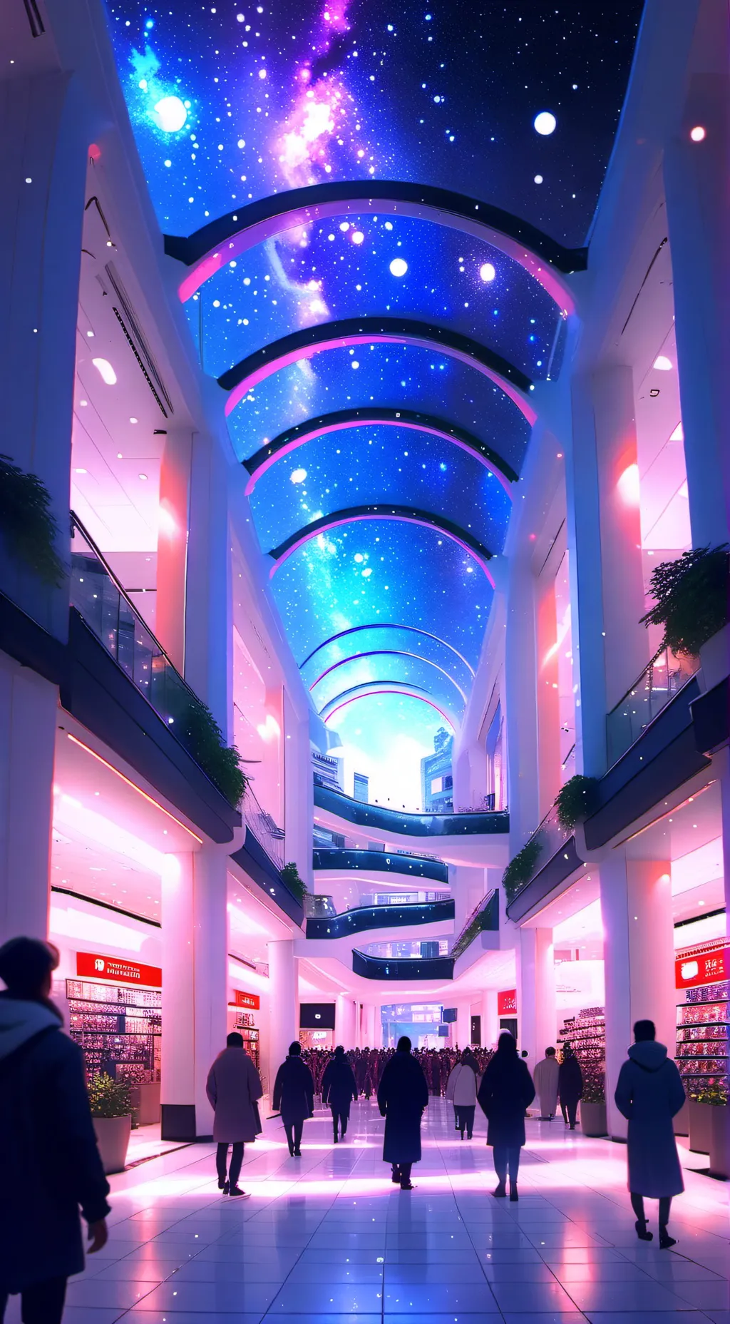 ai character: Shopping mall  background