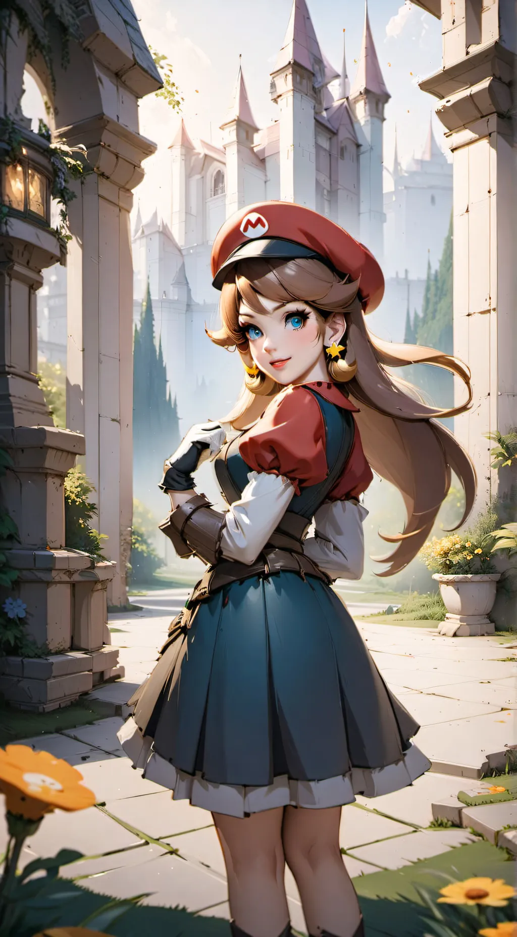 ai character: Princess Daisy  background