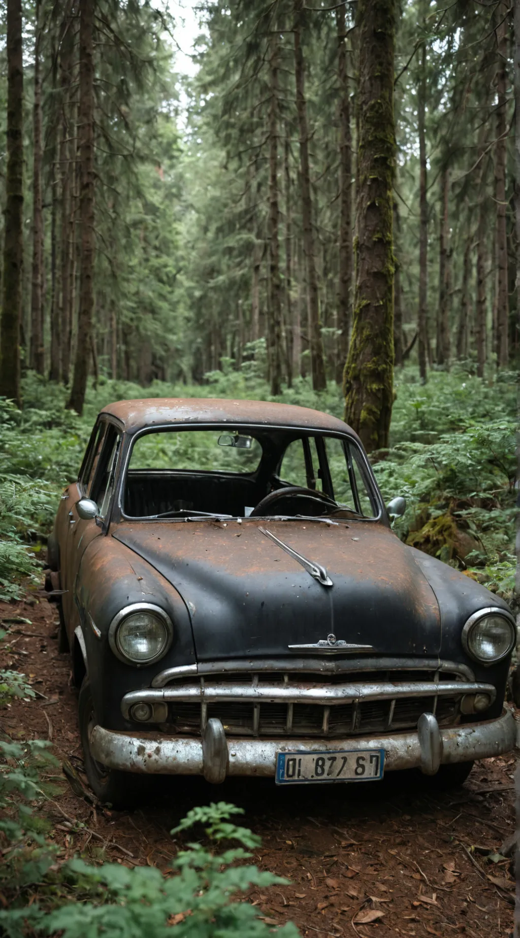 ai character: Old car background