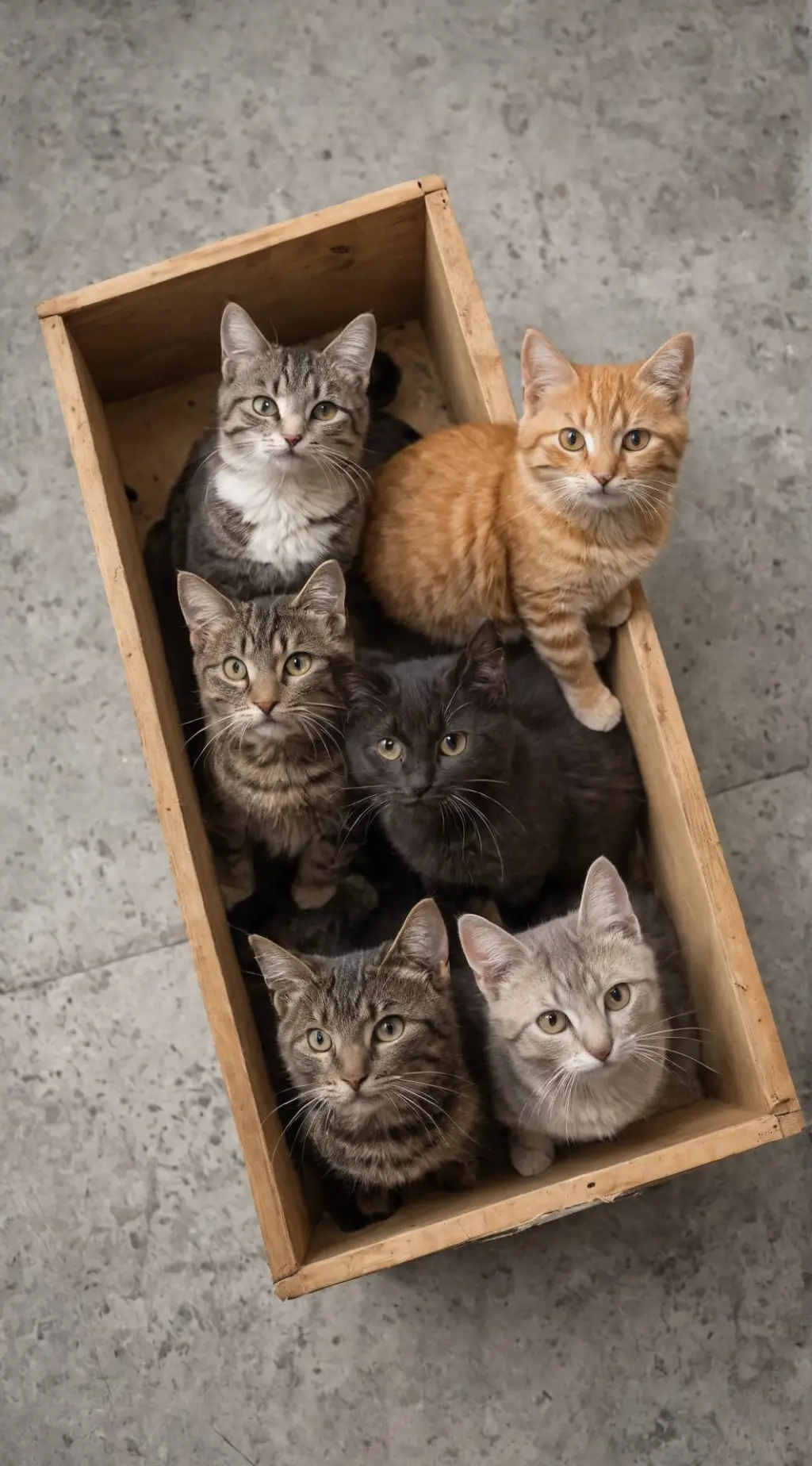 ai character: cats in a basket background