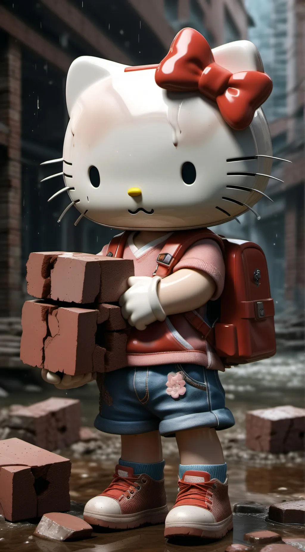 ai character: Hello kitty background