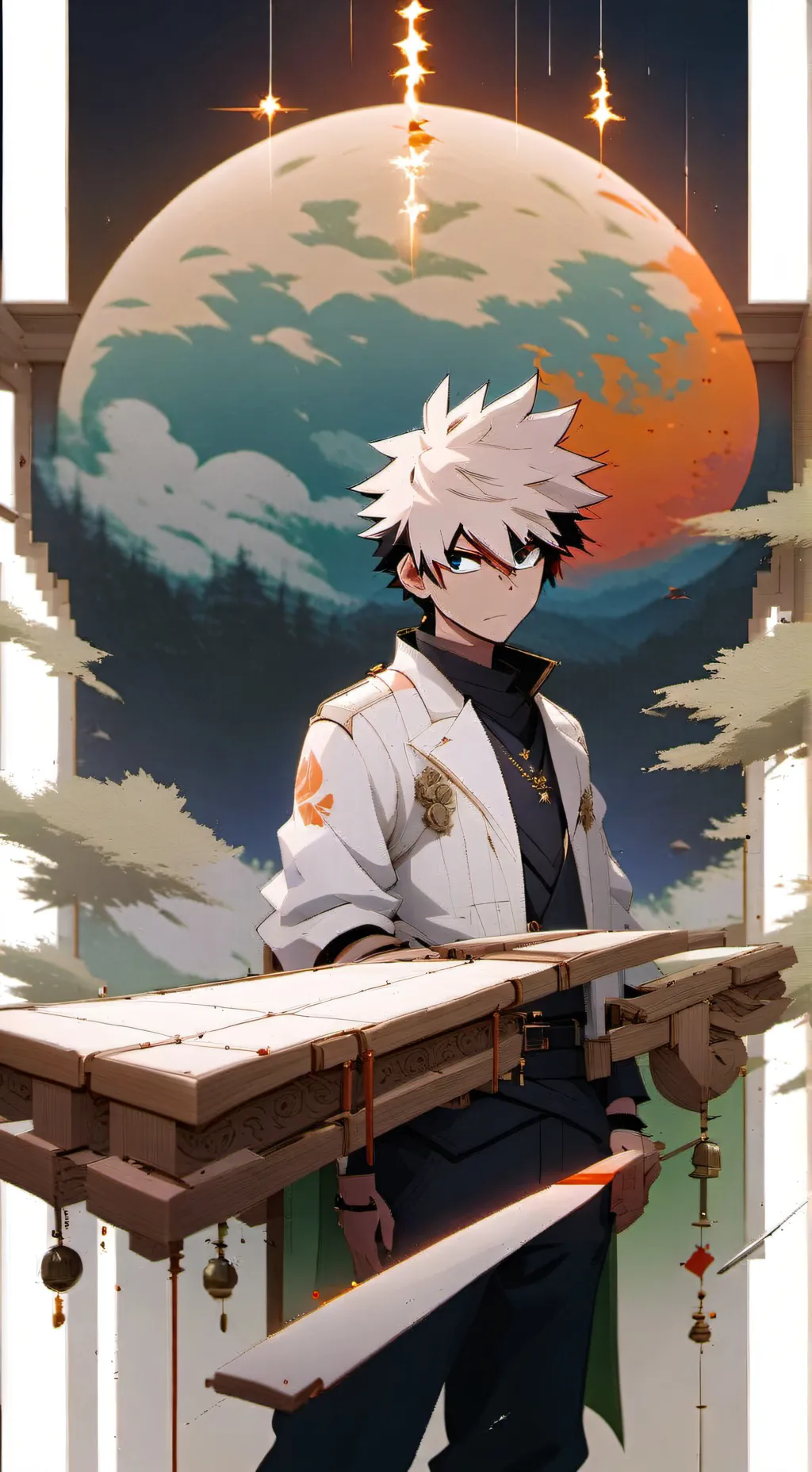ai character: •Katsuki Bakugo• background