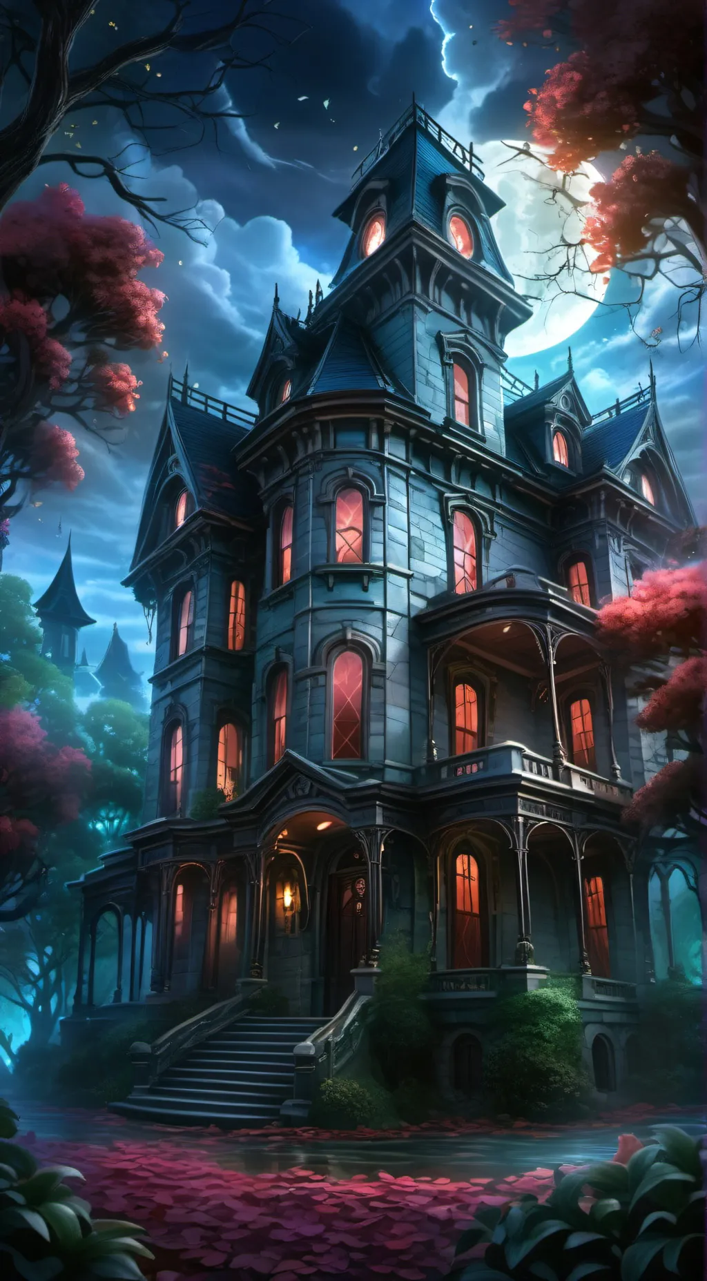 ai character: haunted mansion background