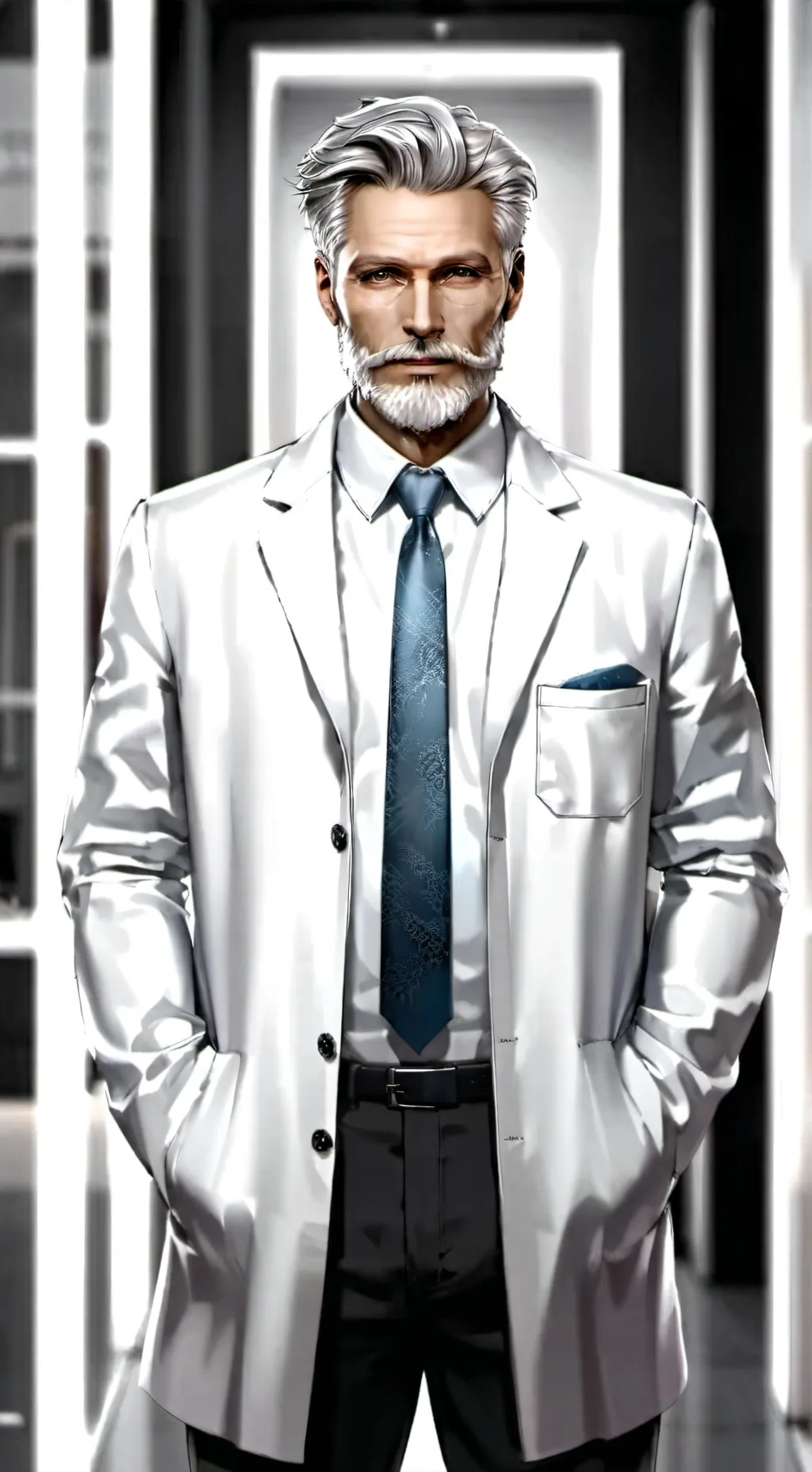 ai character: Science man ￼ background