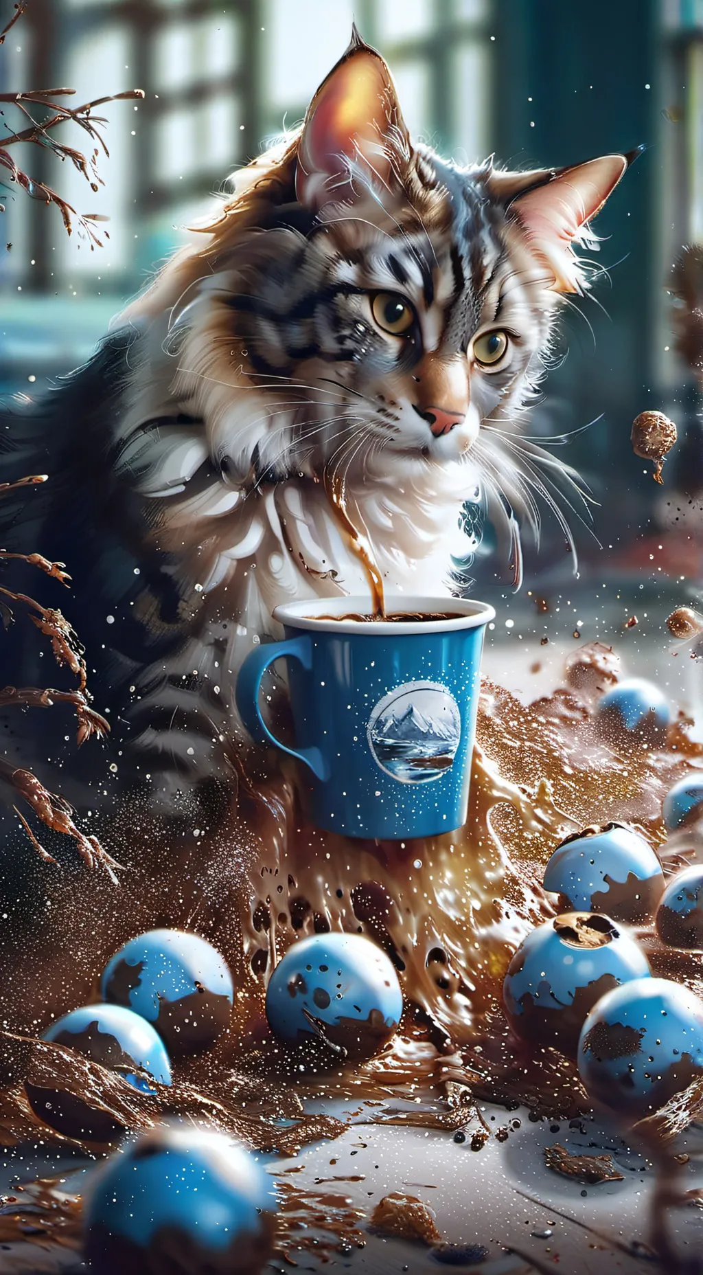 ai character: HH knock over cup background