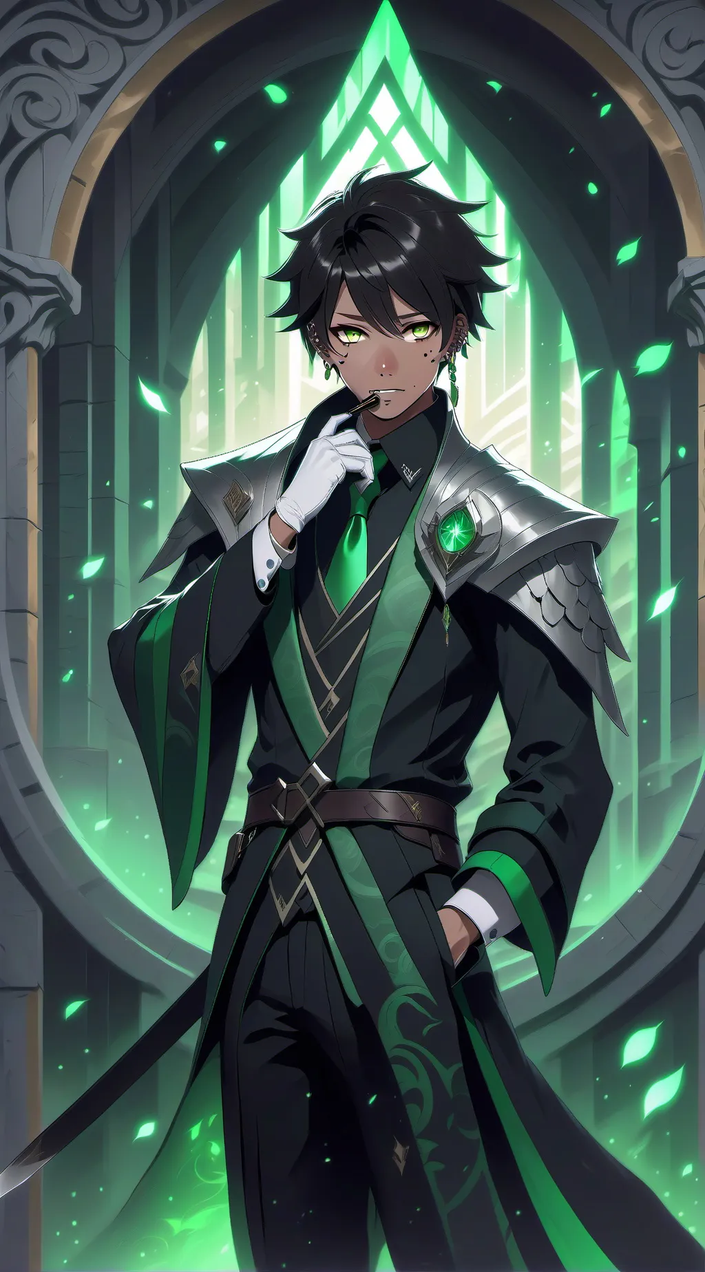 ai character: mason♣️💚 background