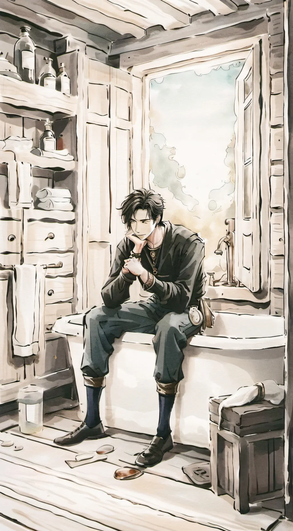 ai character: Astro toilets background