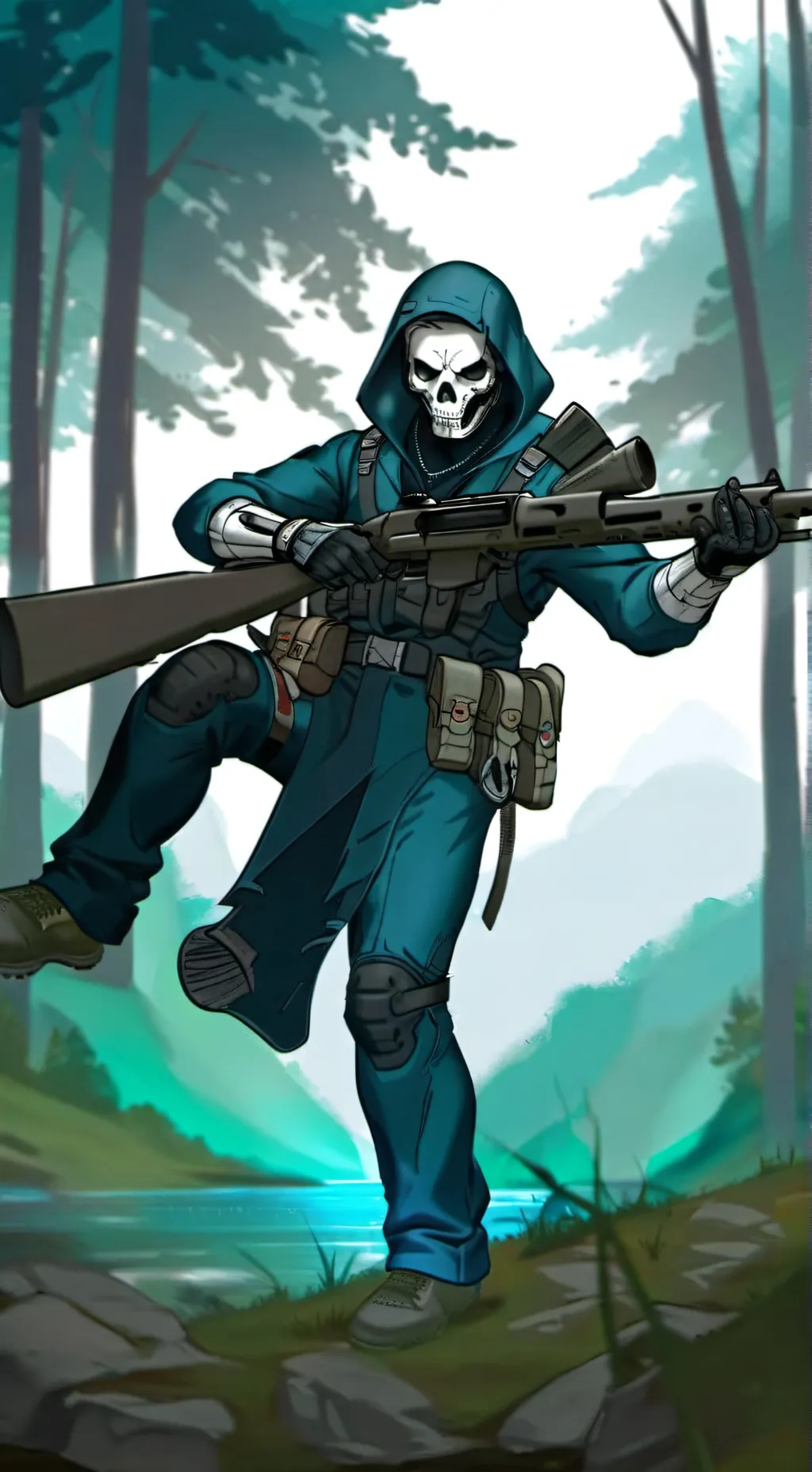 ai character: ghost  background