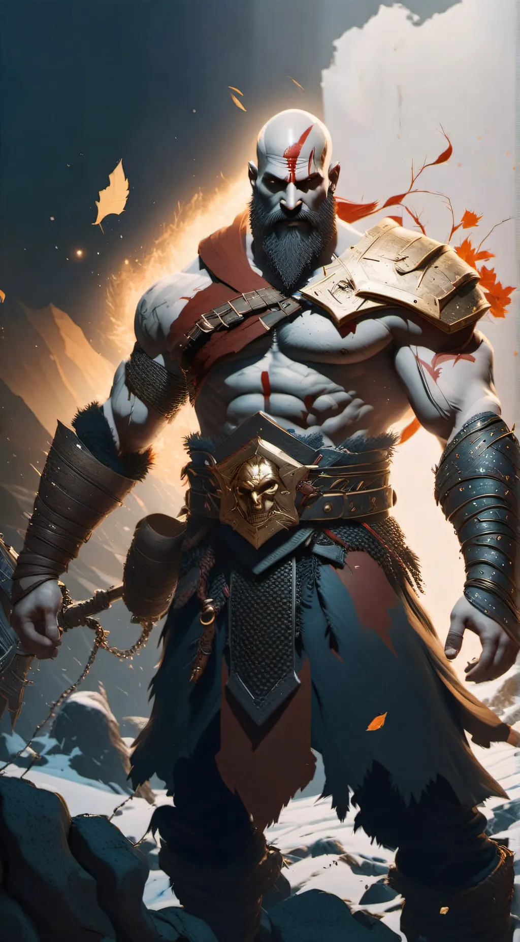 ai character: KRATOS  background