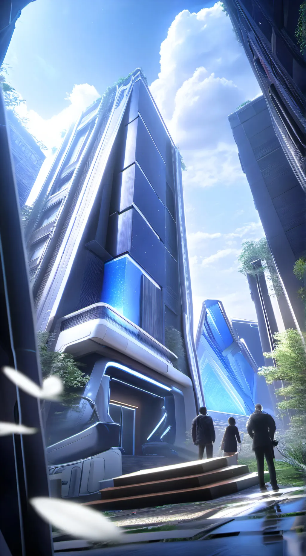 ai character: cube world/city background