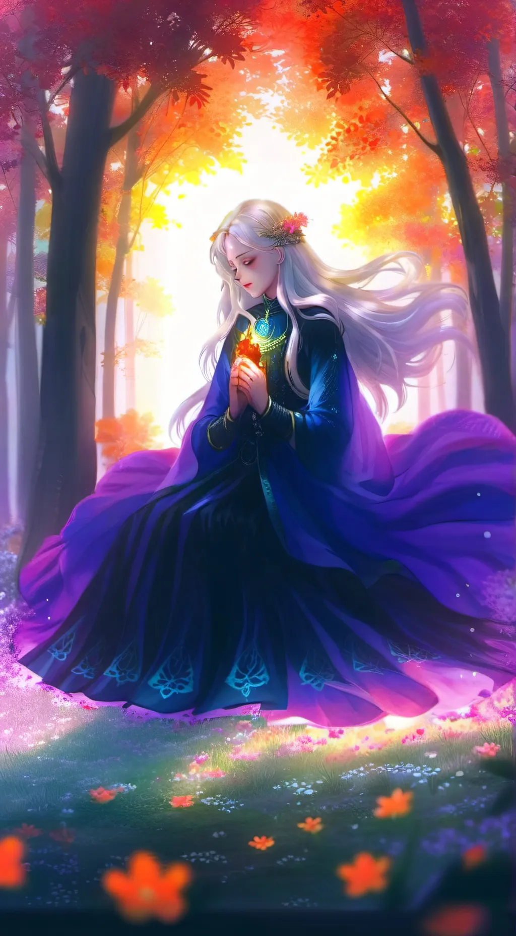 ai character: Iridiscente  background