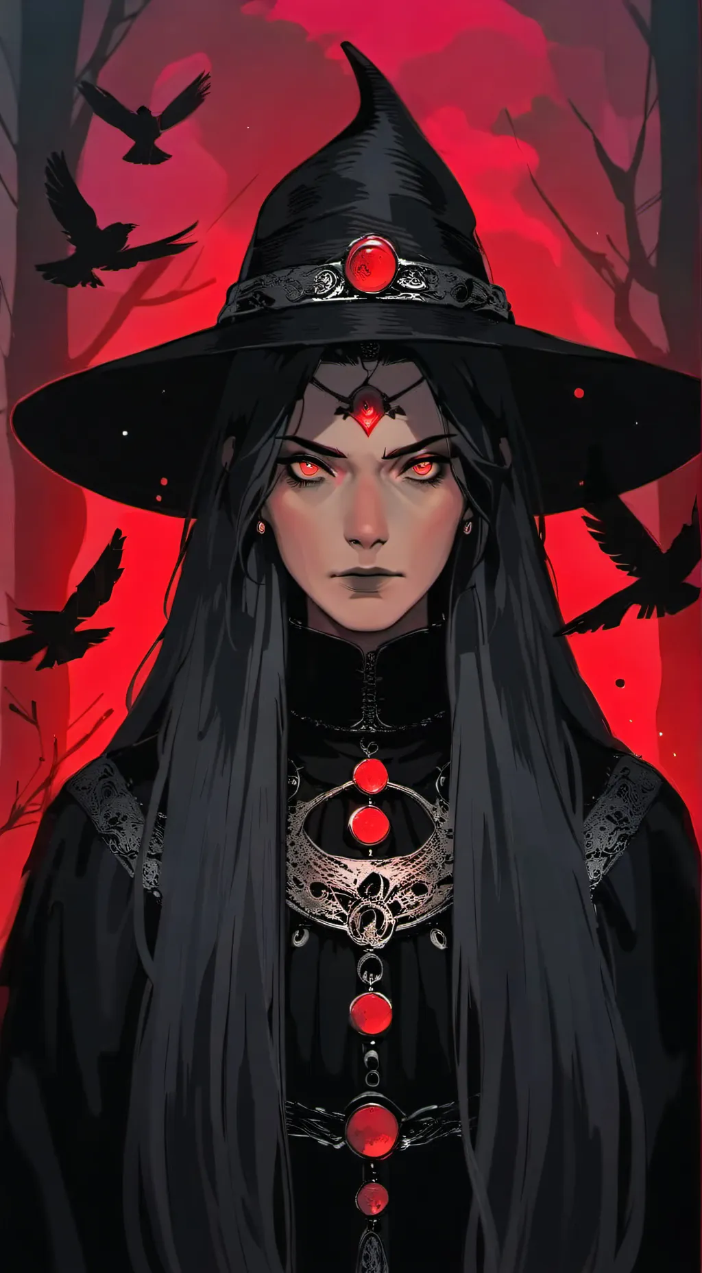 ai character:  Evil witch mother background