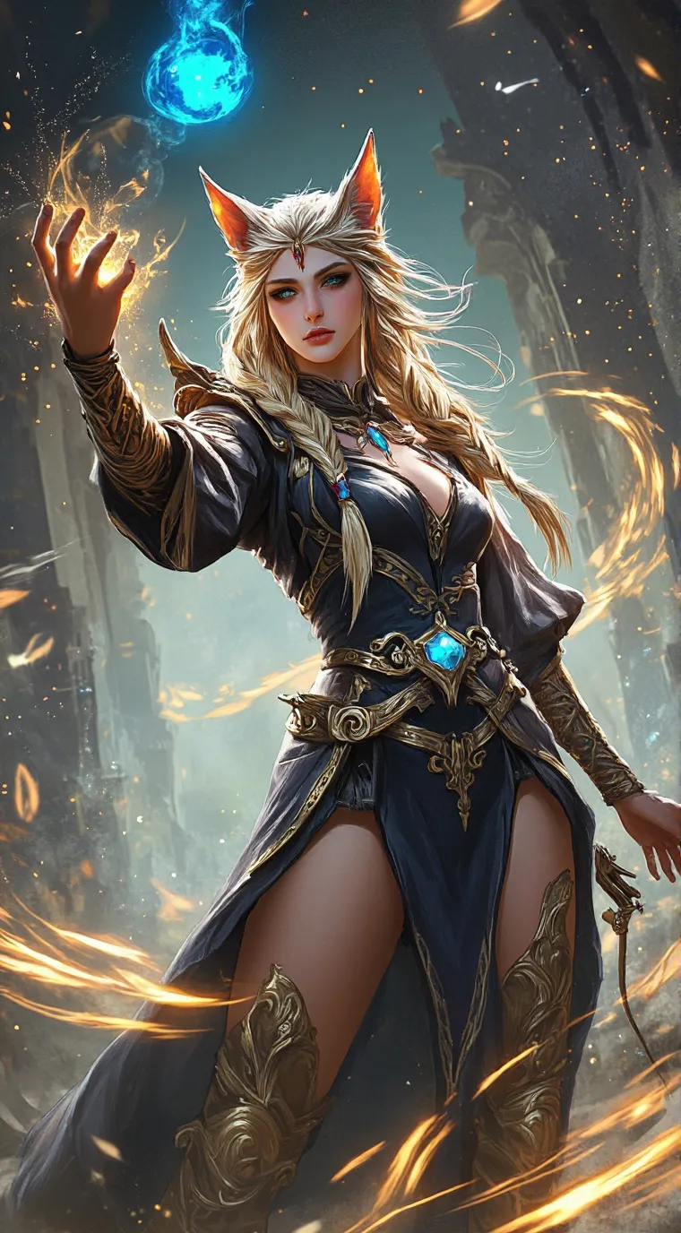 ai character: Wolf's hybrid  background