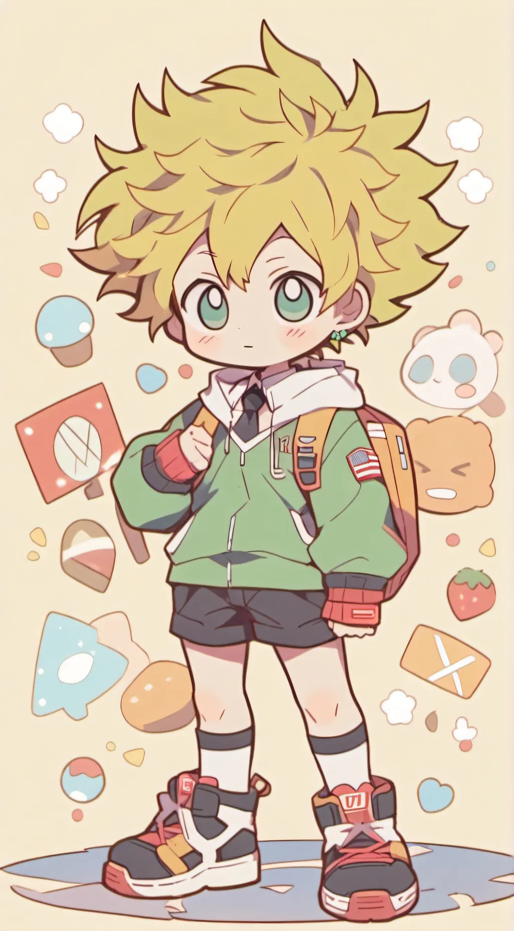 ai character: •bakugo baby• background