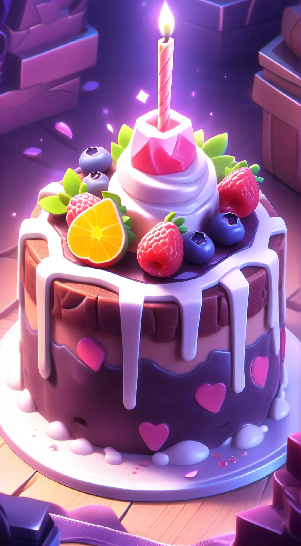 ai character: fruitcake! background