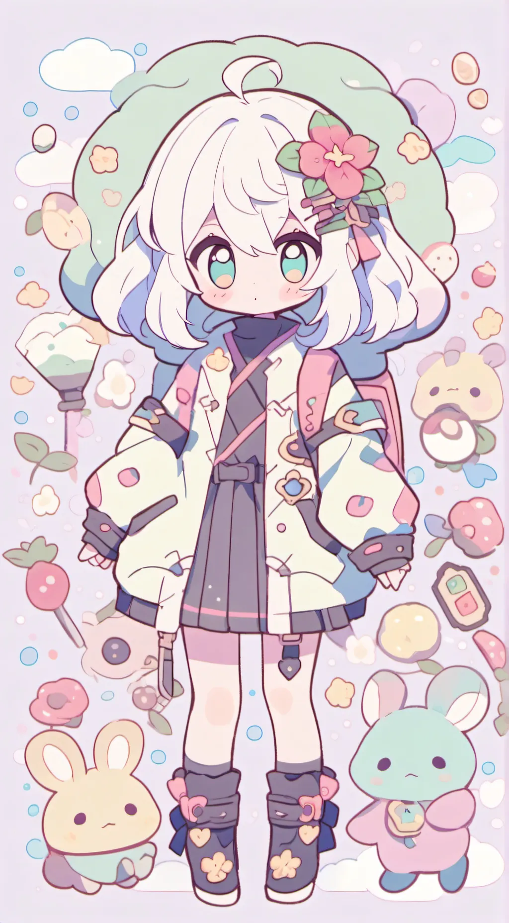 ai character: cutebunny  background