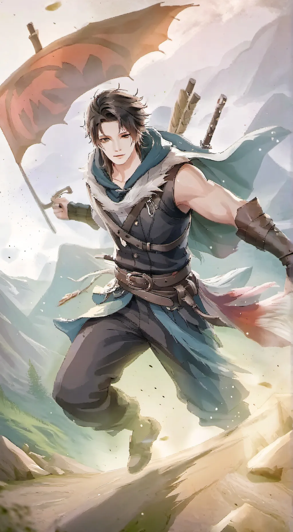 ai character: demon slayer  background