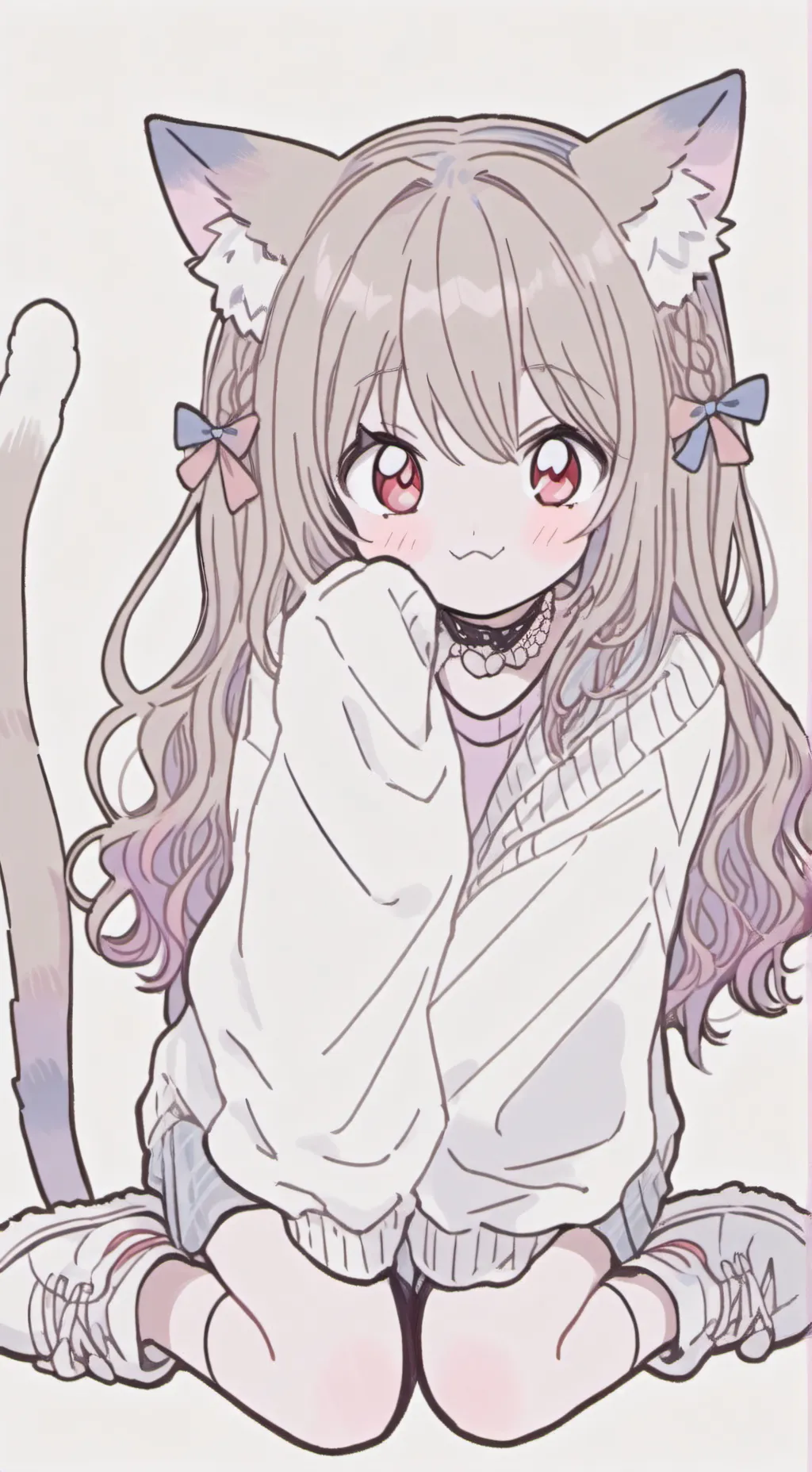 ai character: Luna the Half Human Cat Spirit background