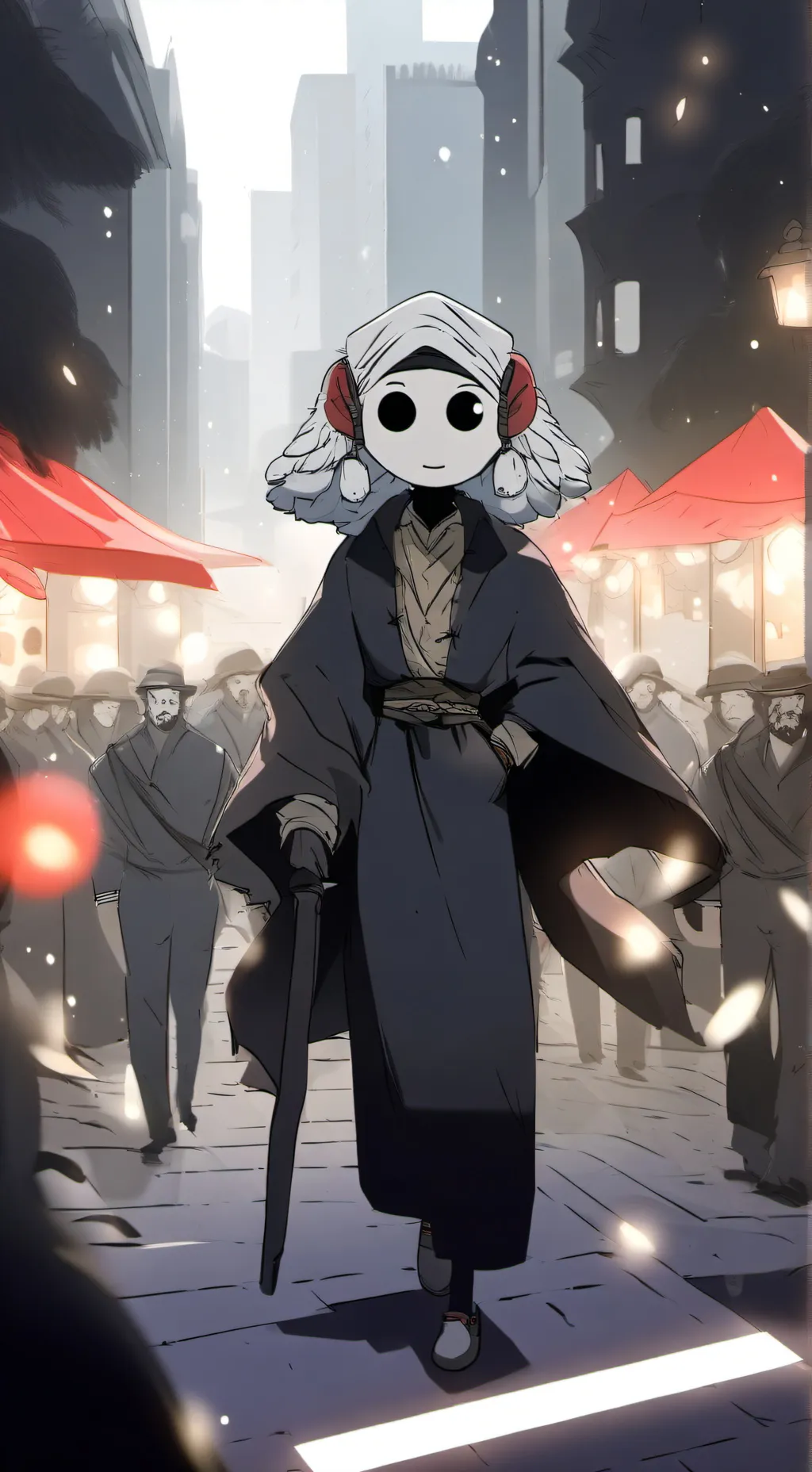 ai character: Woman with a mask background