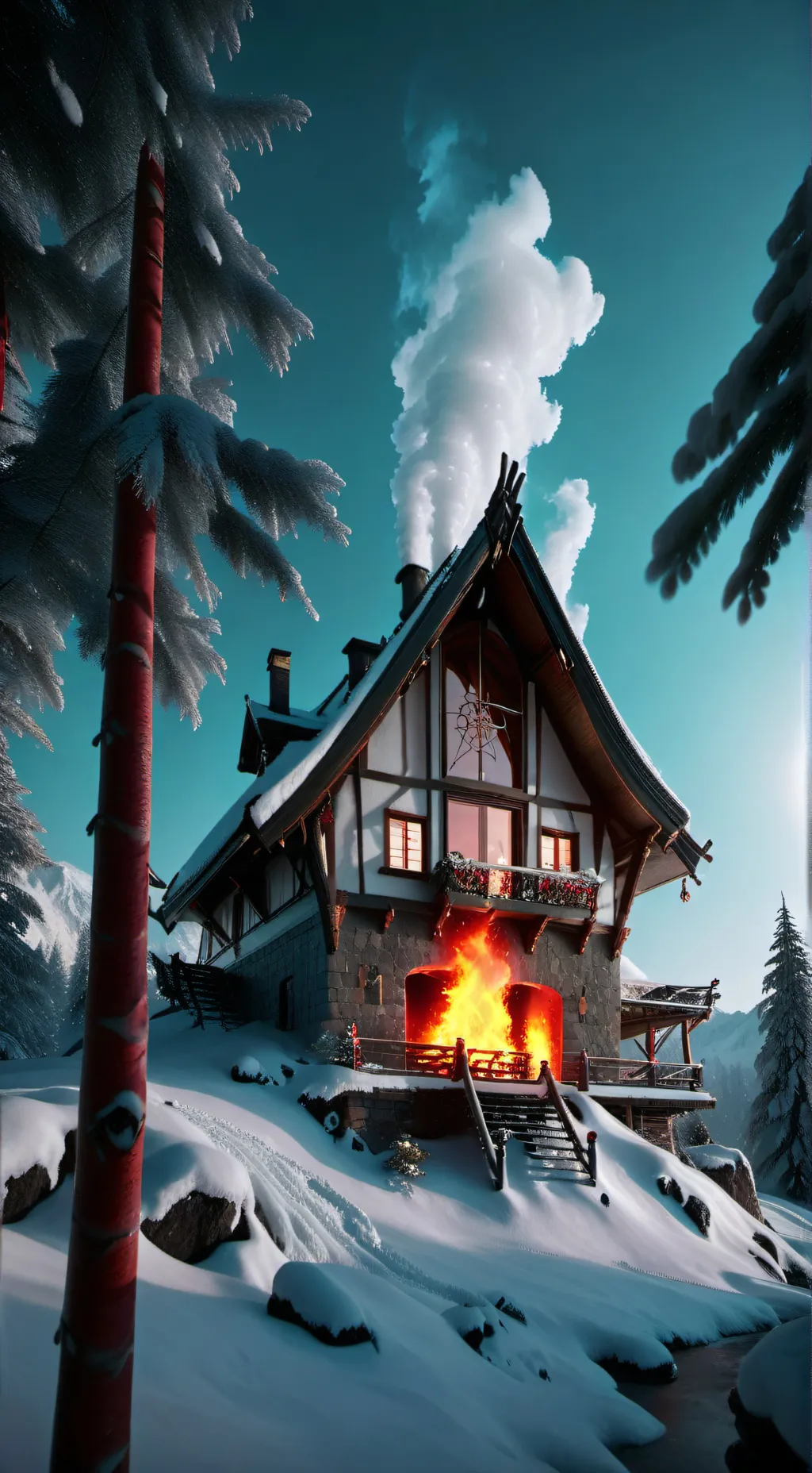 ai character: christmas party  background