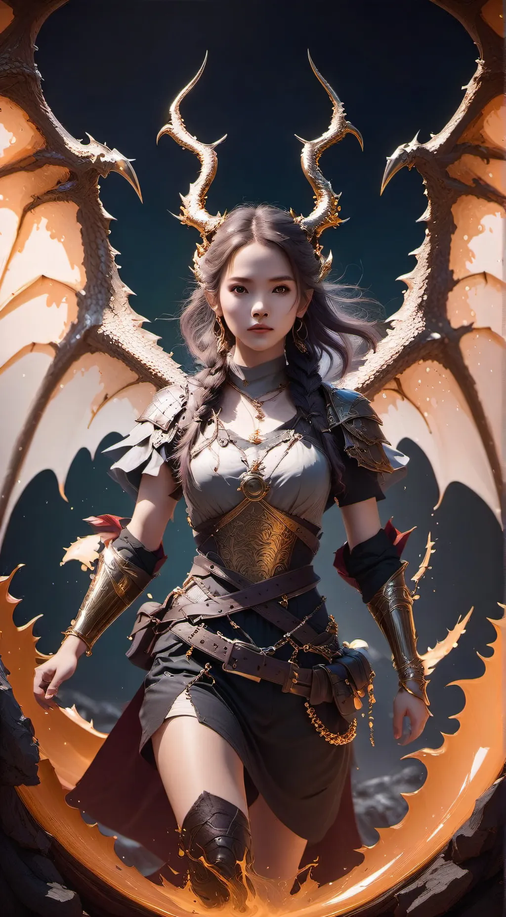 ai character: Dragon hybrid  background