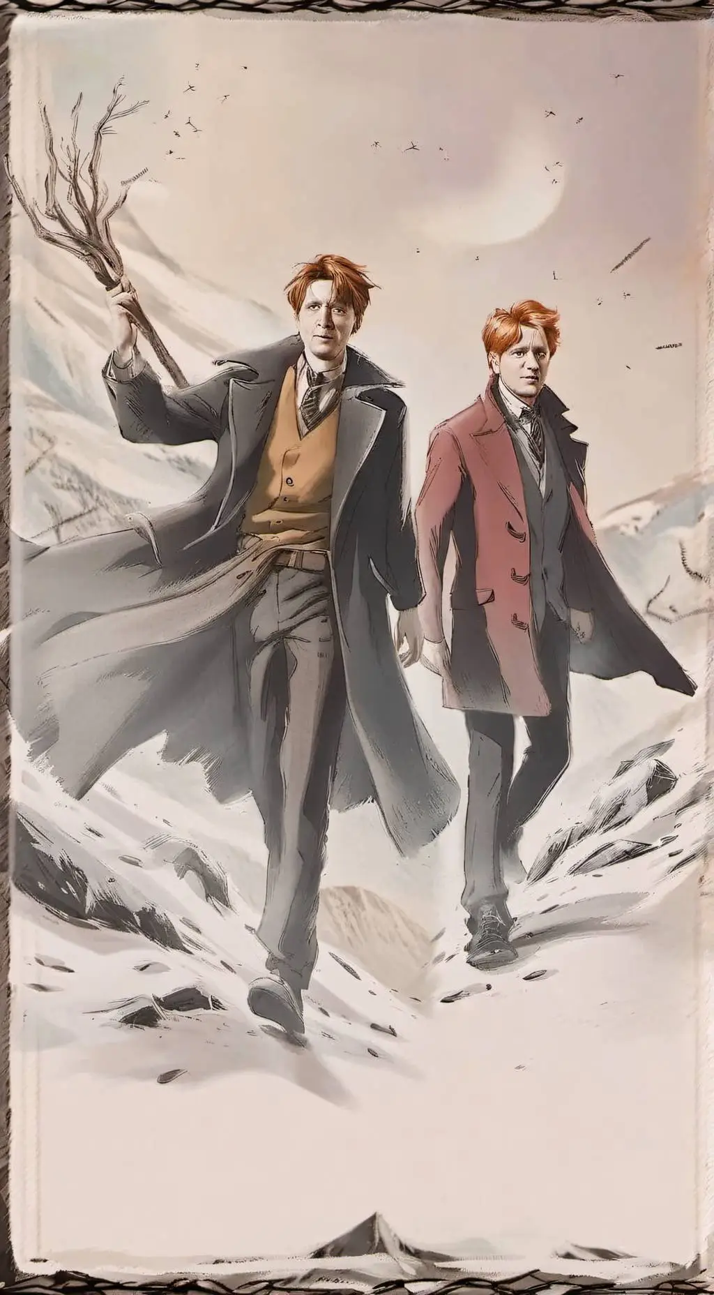 ai character: Fred & George  background