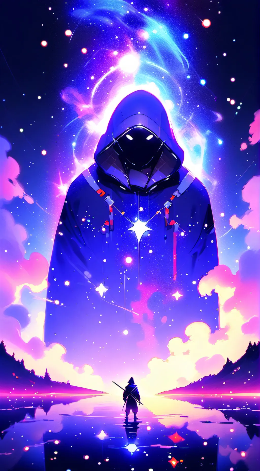 ai character: planets background