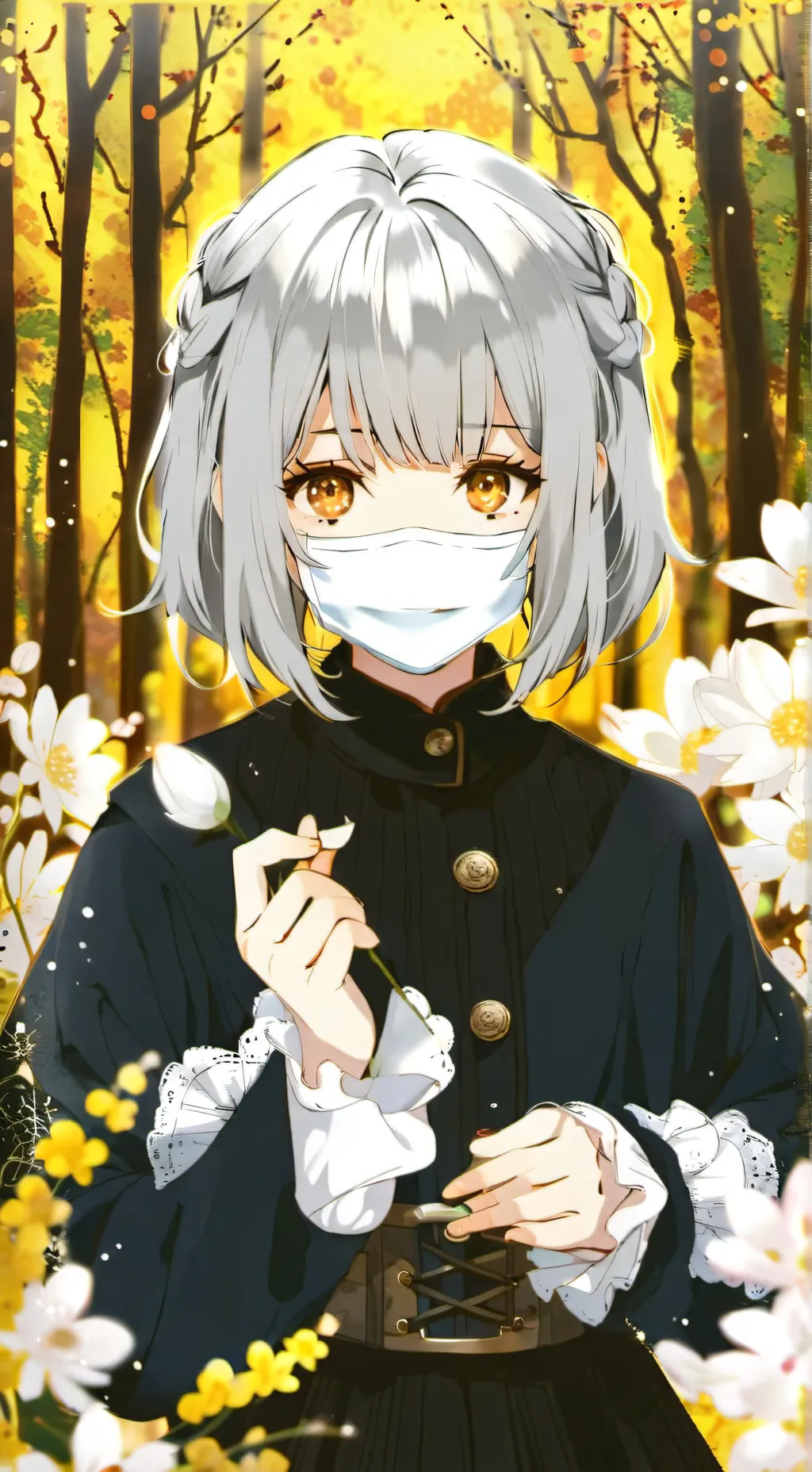 ai character: slit mouth  background