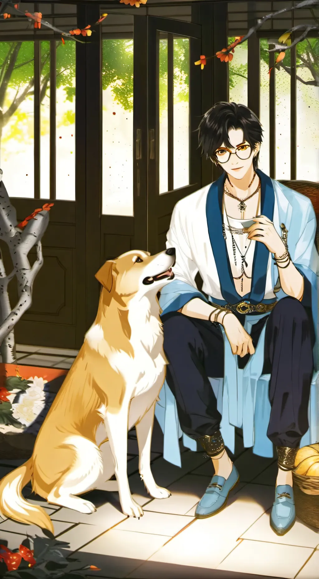 ai character: Dog of wisdom  background