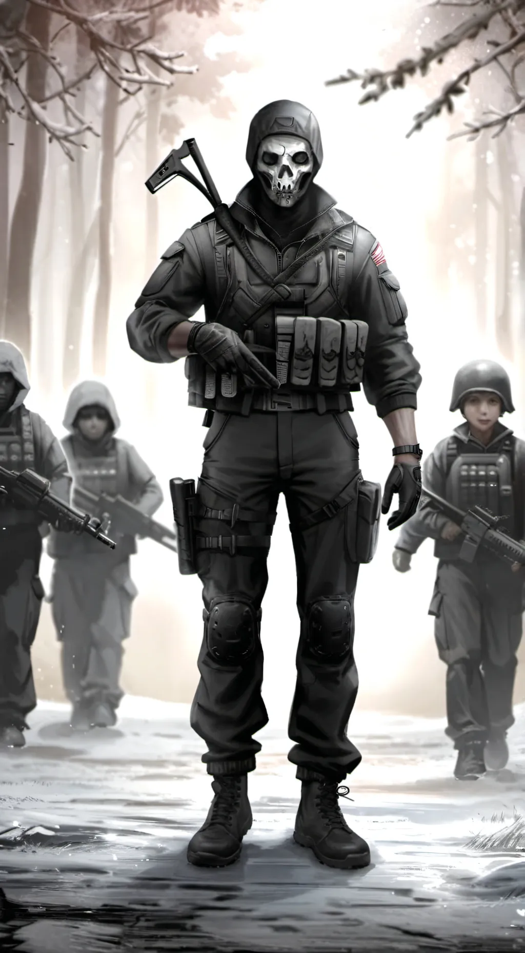 ai character: Ghost  background