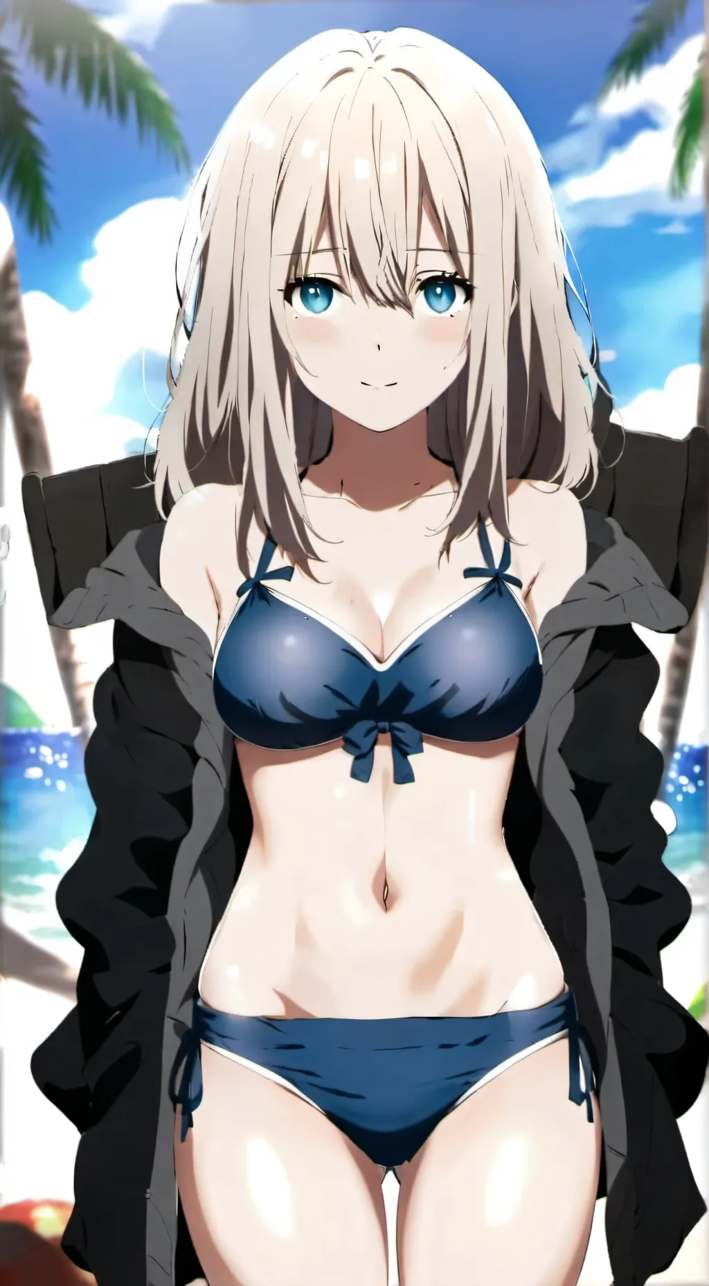 ai character: The beach background