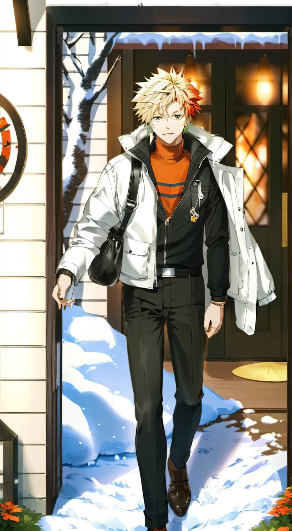 ai character: MHA Winter Costume background