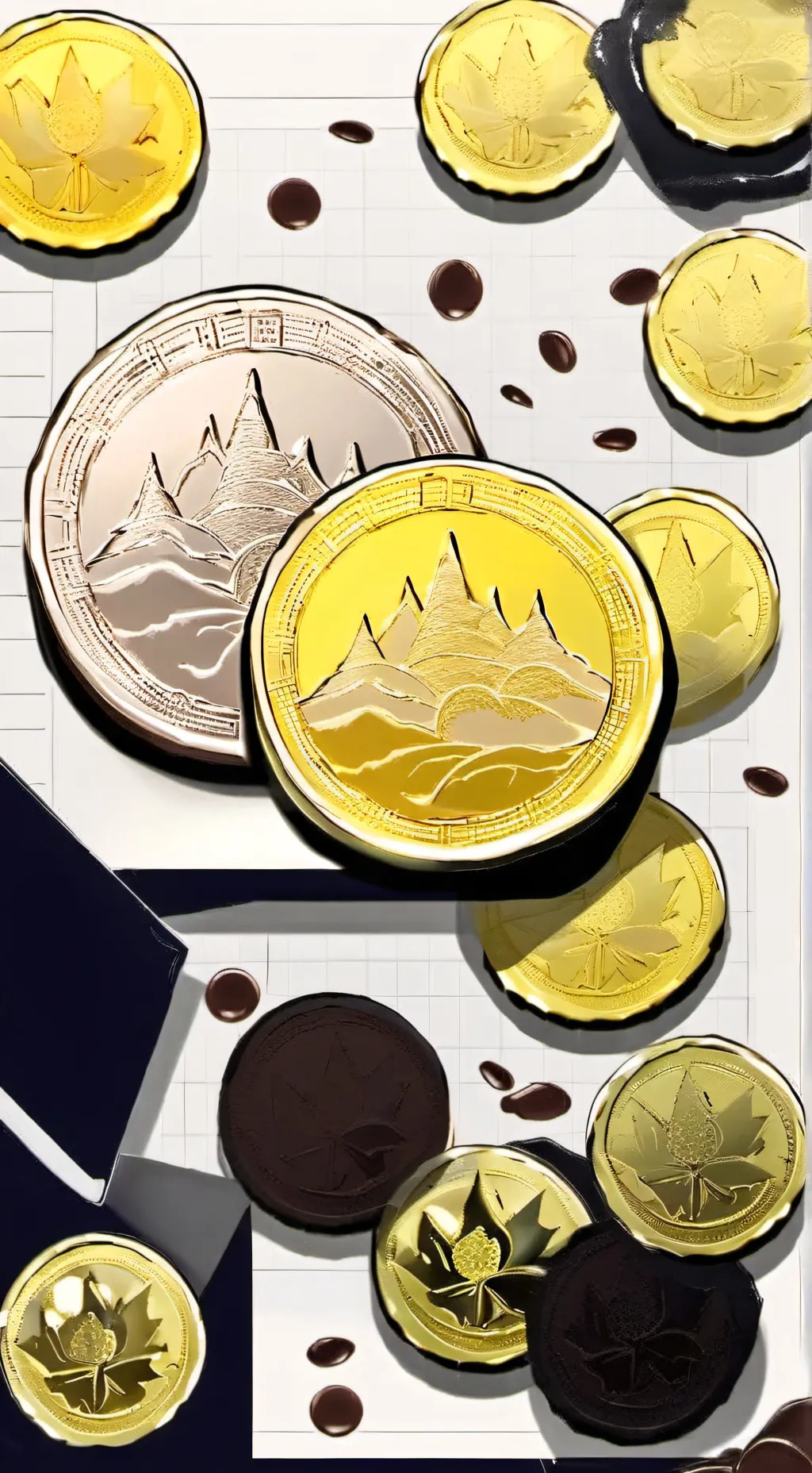 ai character: <Chocolate coins> background