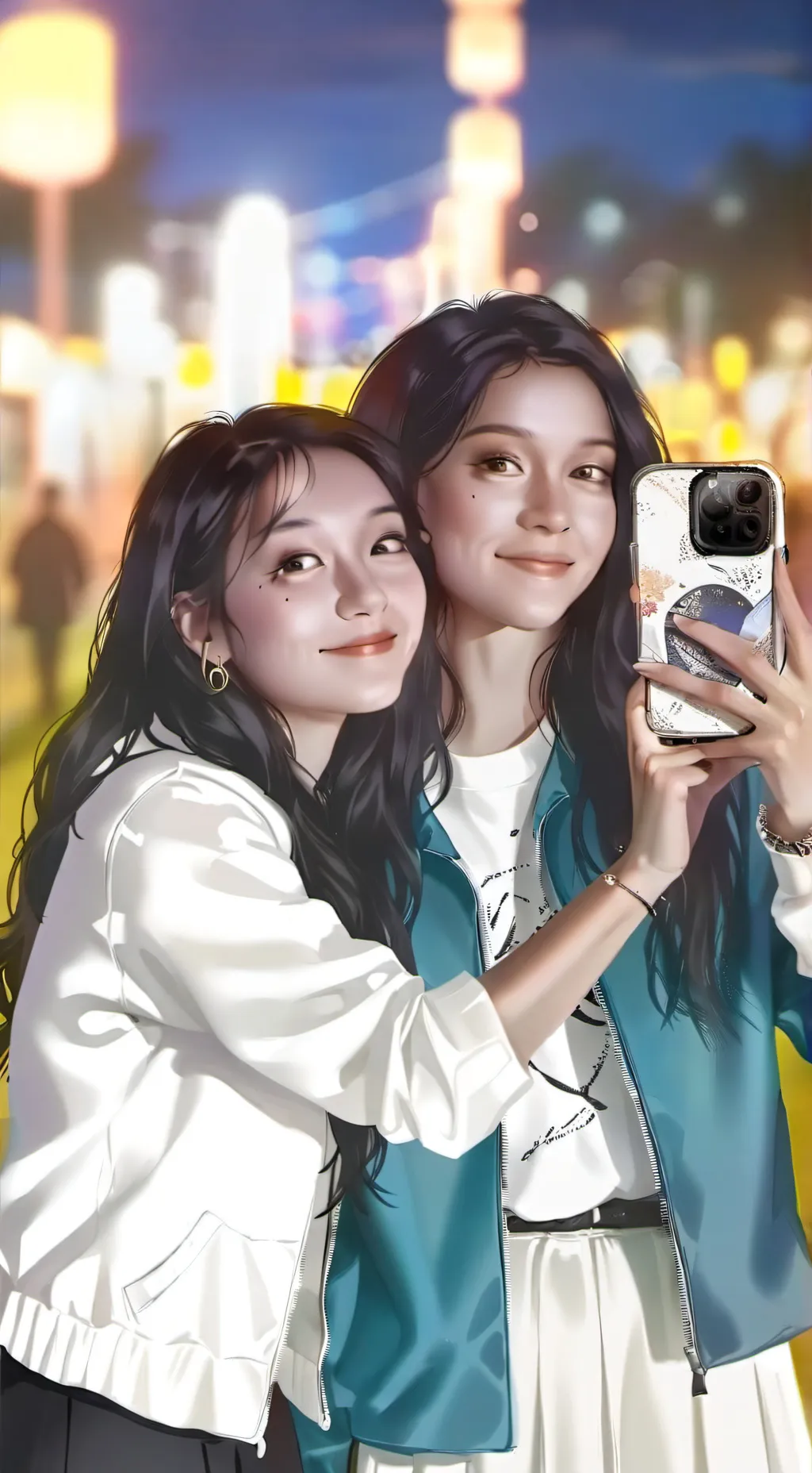 ai character: Sky and Sarah  background