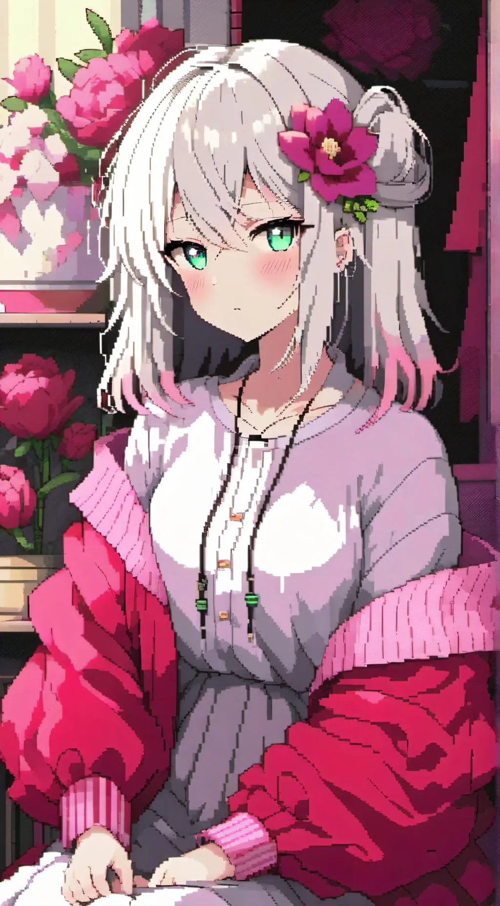 ai character: Violet background