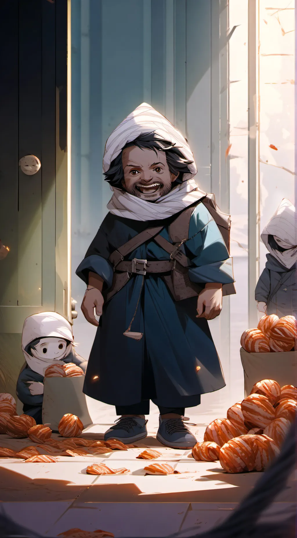 ai character: scary larry man background