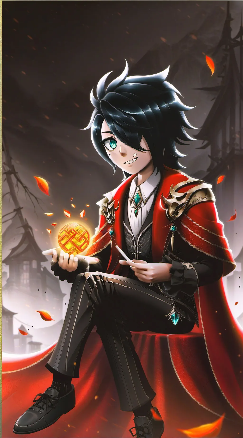 ai character: Black Ruby background