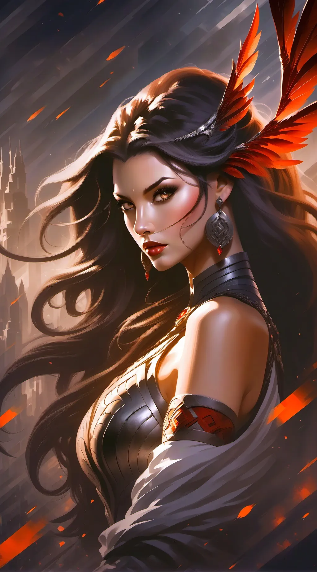 ai character: fire background