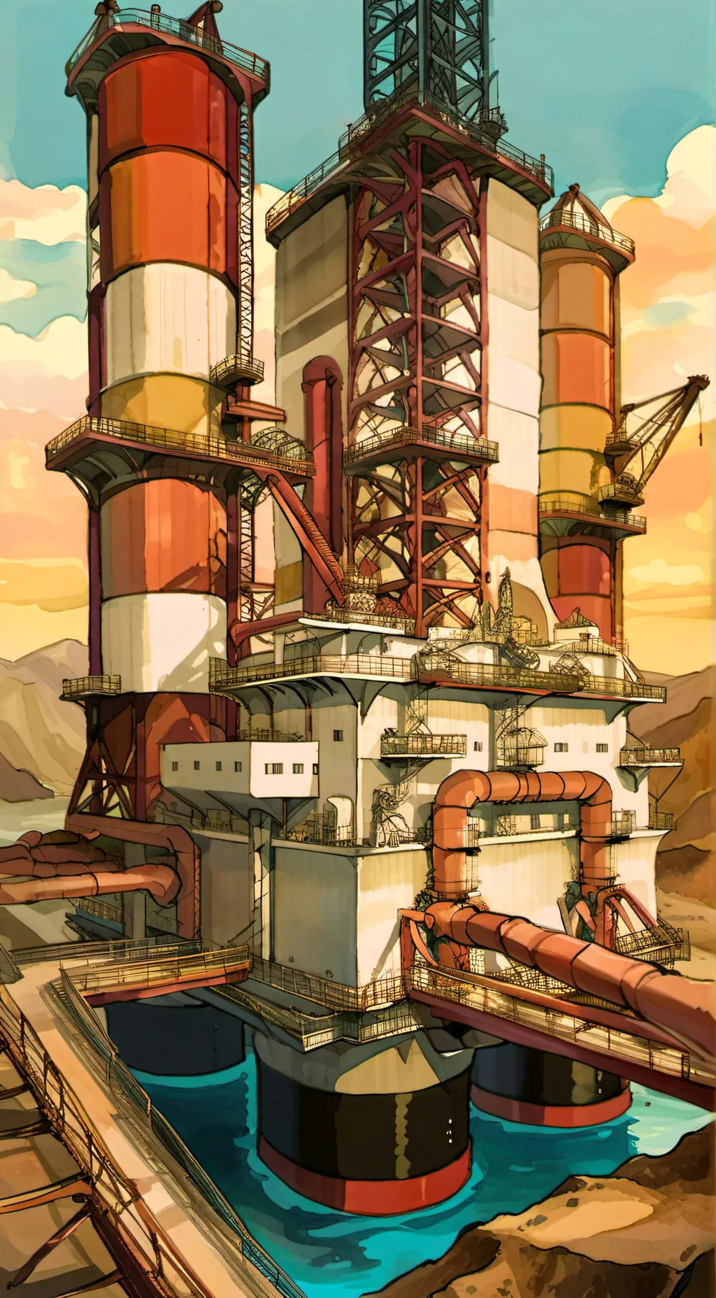 ai character: The Oil Rig background