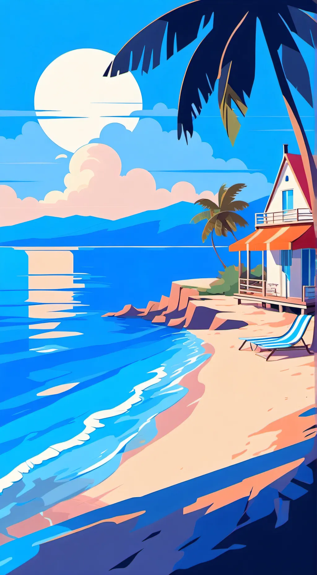 ai character: deltarune at beach background