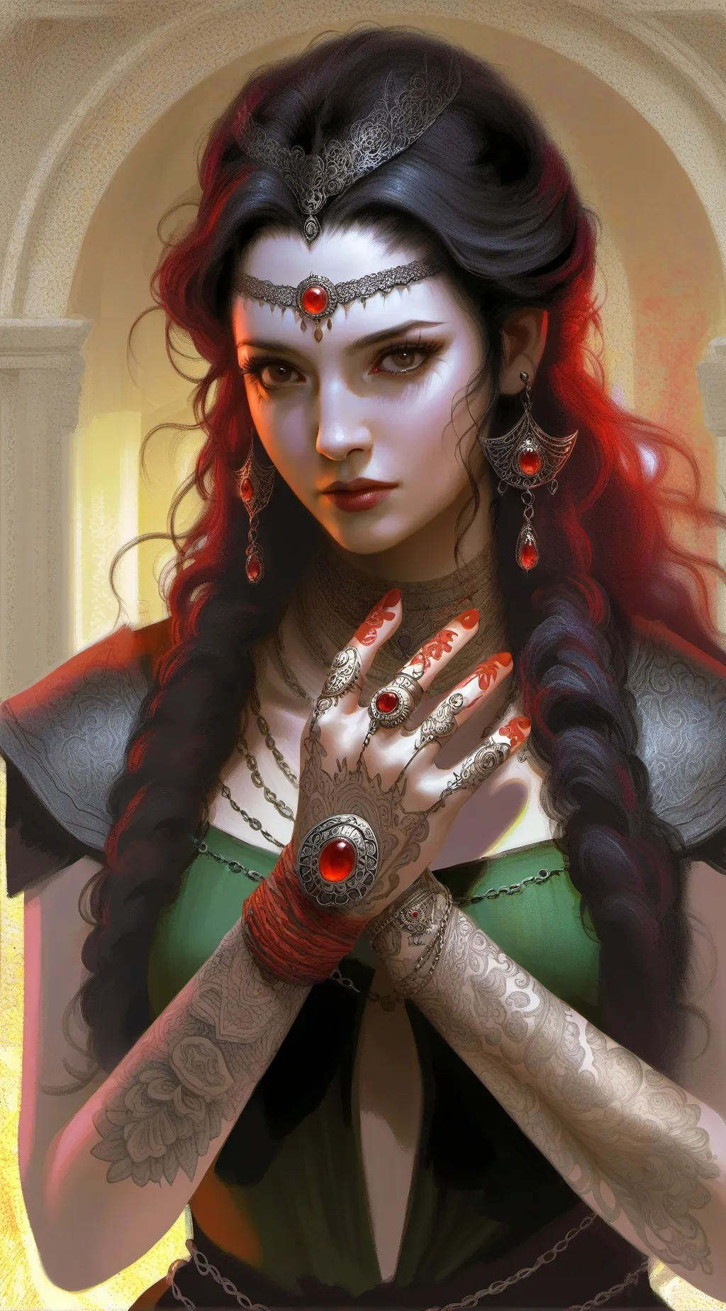 ai character: The woman  background