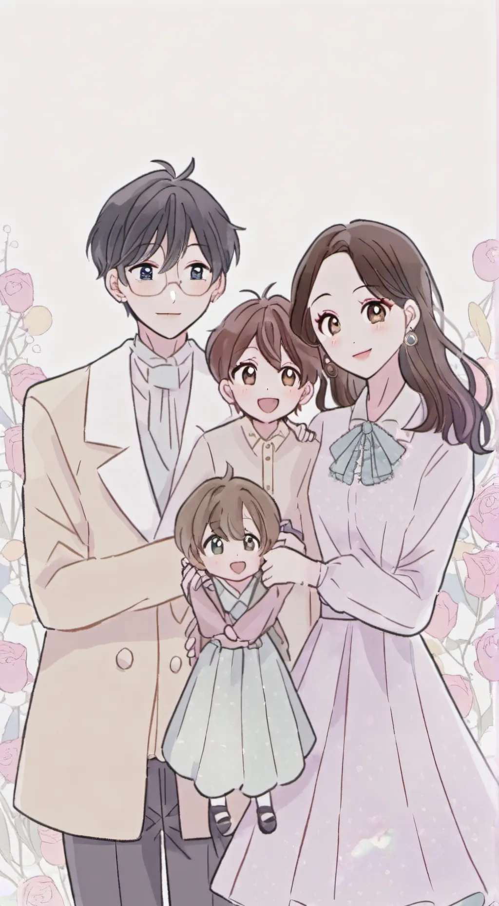 ai character: FAMILY OF 4 background