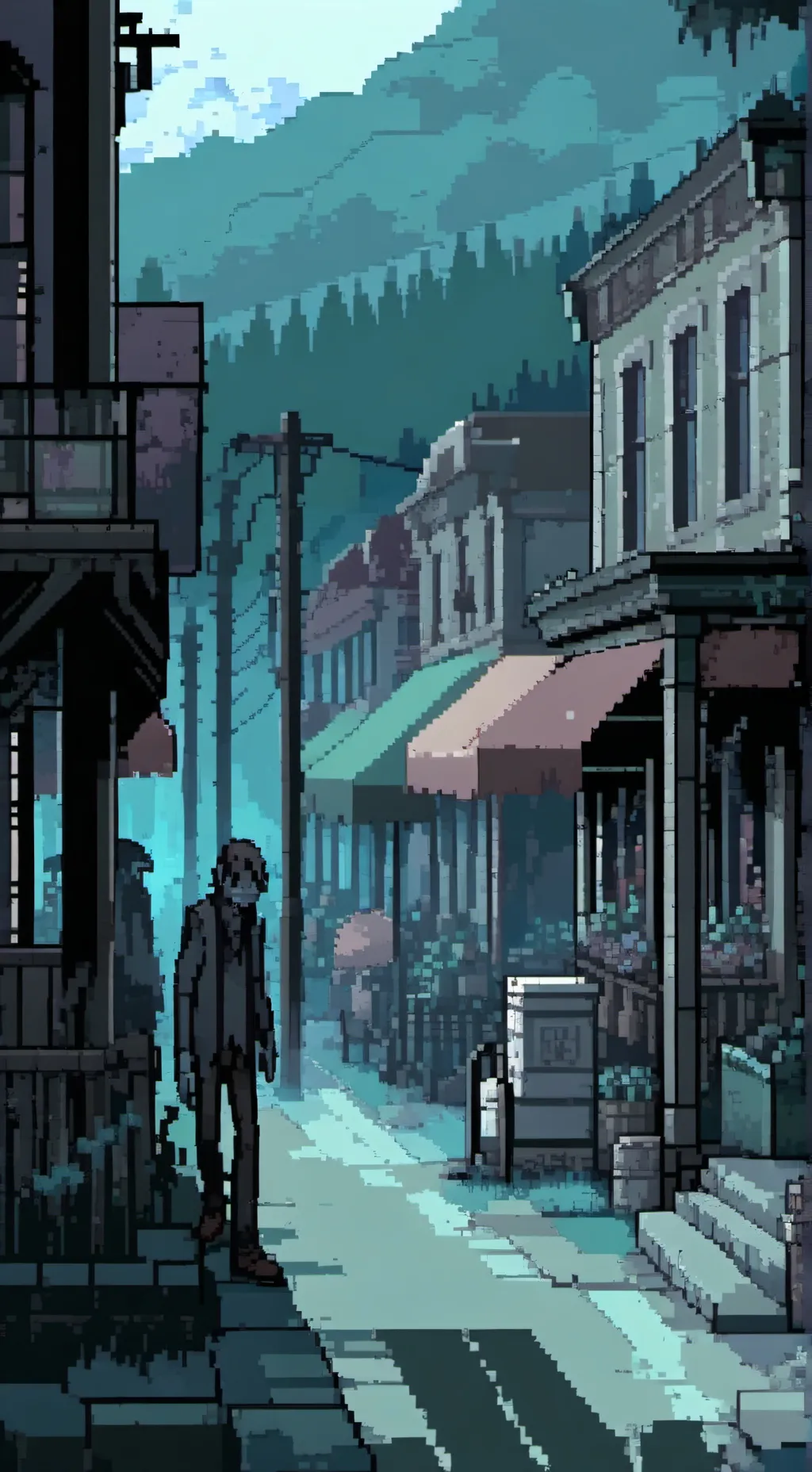 ai character: Zombie town  background