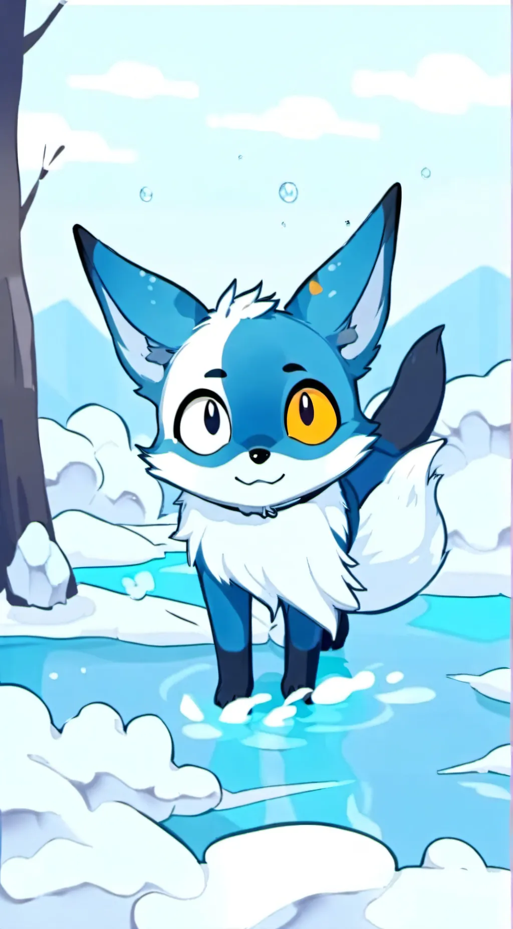 ai character: bluey fox background